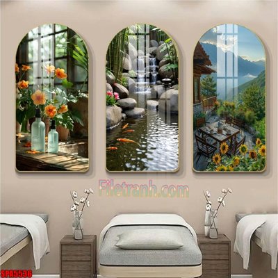 Download file File tranh vòm spa kiểu mới SPA5536 (gốc) in mica bàn thờ
