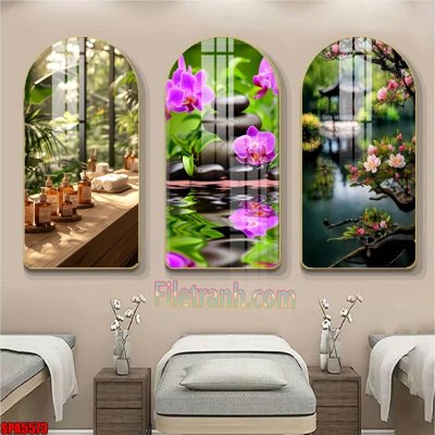 File in lụa File tranh vòm spa kiểu mới SPA5573 (chất lượng cao) File tranh vòm spa kiểu mới SPA5573