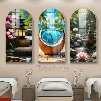 File in trần File tranh vòm spa kiểu mới SPA5612 (bản gốc) mây trời