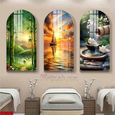 File tranh File tranh vòm spa kiểu mới SPA5645 (gốc) chủ đề thành phố