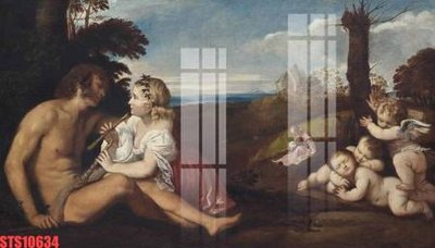 Ảnh gốc file in lụa Tranh sơn dầu phương tây tổng hợp STS10634 chi tiết