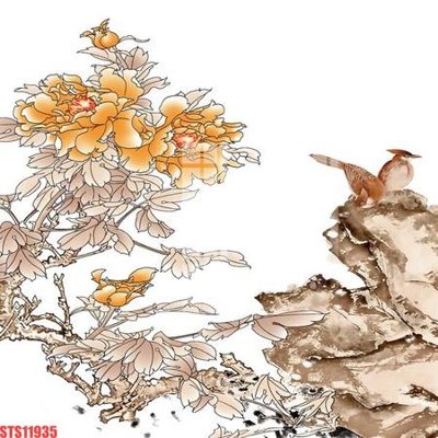 File gốc Tranh sơn dầu phương tây tổng hợp STS11935 (in lụa) tranh mã đáo