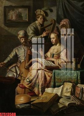 File in trần Tranh sơn dầu phương tây tổng hợp STS13588 (bản gốc) hoa văn