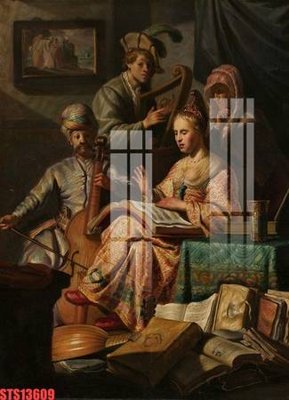 File tranh Tranh sơn dầu phương tây tổng hợp STS13609 (ảnh gốc) in trần 3D