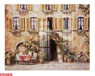 File tranh Tranh sơn dầu phương tây tổng hợp STS13819 (bản gốc) in lụa dán tường