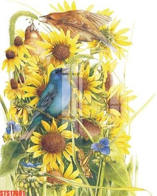 Download file gốc Tranh sơn dầu phương tây tổng hợp STS17601 (in lụa) hoa lá