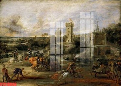 File in trần Tranh sơn dầu phương tây tổng hợp STS18008 (bản gốc 3D) sống động