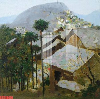 File gốc Tranh sơn dầu phương tây tổng hợp STS18476 (in lụa) hoa văn cổ điển