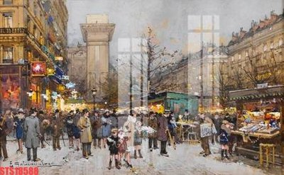 File tranh Tranh sơn dầu phương tây tổng hợp STS18588 (ảnh gốc) in trần 3D