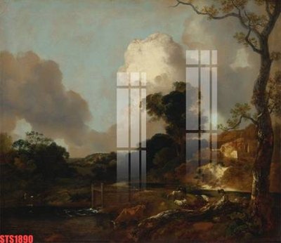 File in trần Tranh sơn dầu phương tây tổng hợp STS1890 (bản gốc) bầu trời