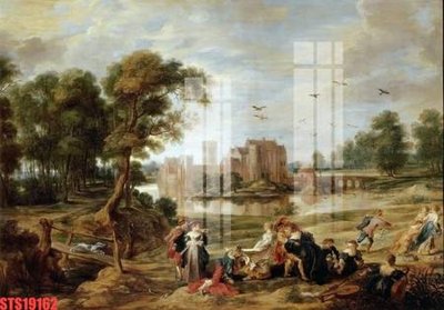 File tranh Tranh sơn dầu phương tây tổng hợp STS19162 (ảnh gốc) in trần nhà