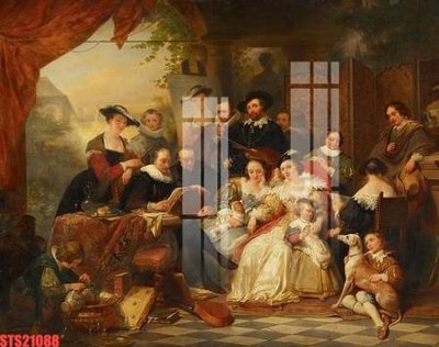 File in lụa Tranh sơn dầu phương tây tổng hợp STS21088 (tân cổ điển) Tranh sơn dầu phương tây tổng hợp STS21088