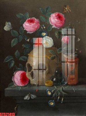 Ảnh gốc Tranh sơn dầu phương tây tổng hợp STS21413 (nét căng) in mica