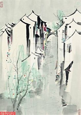 Download file Tranh sơn dầu phương tây tổng hợp STS23136 (gốc) in mica đèn LED