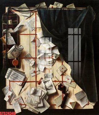 File tranh Tranh sơn dầu phương tây tổng hợp STS24346 (gốc) in trên kính