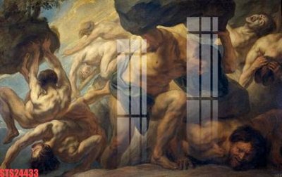 File in trần Tranh sơn dầu phương tây tổng hợp STS24433 (file gốc) hoa văn 3D