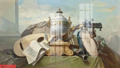 File in lụa Tranh sơn dầu phương tây tổng hợp STS24784 (hoa văn) Tranh sơn dầu phương tây tổng hợp STS24784