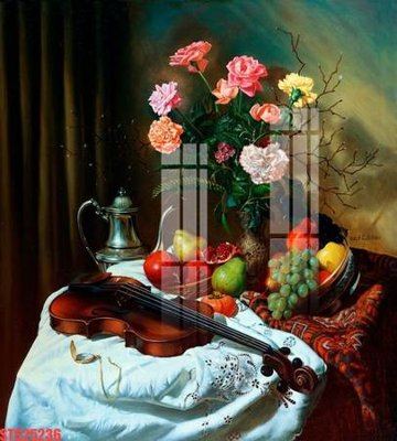 File tranh in trần 3D Tranh sơn dầu phương tây tổng hợp STS25236 (ảnh gốc)