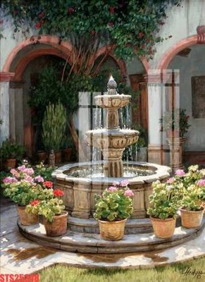 Download file gốc Tranh sơn dầu phương tây tổng hợp STS25348 (in lụa) hoa lá