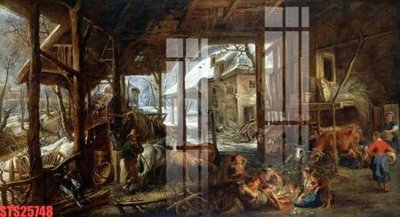 File gốc Tranh sơn dầu phương tây tổng hợp STS25748 (in mica) làm bảng hiệu