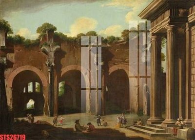 Hình ảnh file gốc in trần nhà Tranh sơn dầu phương tây tổng hợp STS26719