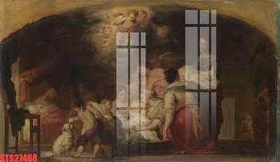 File tranh gốc in trần nhà Tranh sơn dầu phương tây tổng hợp STS27488 3D