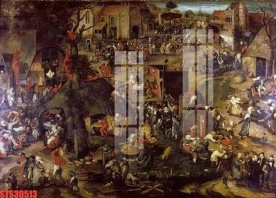 File in trần Tranh sơn dầu phương tây tổng hợp STS30513 (bản gốc 3D) sống động