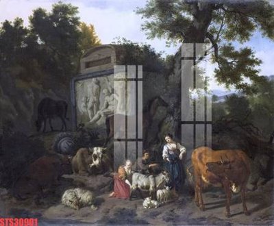 File tranh Tranh sơn dầu phương tây tổng hợp STS30901 (ảnh gốc) in trần nhà