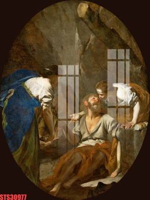 File tranh Tranh sơn dầu phương tây tổng hợp STS30977 (bản gốc) in lụa dán tường