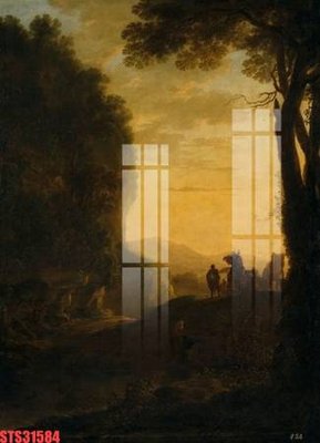 File tranh Tranh sơn dầu phương tây tổng hợp STS31584 (ảnh gốc) in trần xuyên sáng