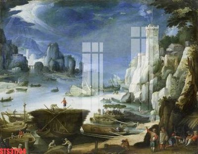 File tranh Tranh sơn dầu phương tây tổng hợp STS31734 (ảnh gốc) in trần nhà