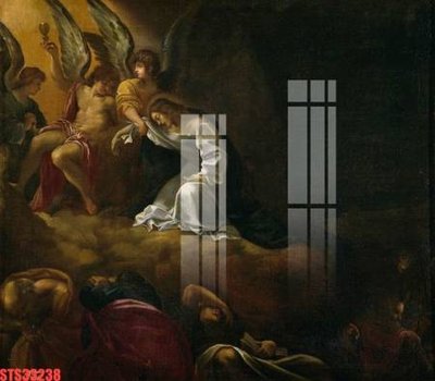 File in trần Tranh sơn dầu phương tây tổng hợp STS33238 (bản gốc) hoa văn