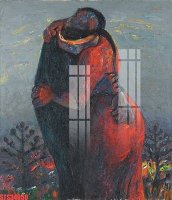 File tranh Tranh sơn dầu phương tây tổng hợp STS34050 (gốc) phong cách tối giản