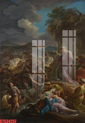 File tranh Tranh sơn dầu phương tây tổng hợp STS34257 (bản gốc) in lụa dán tường