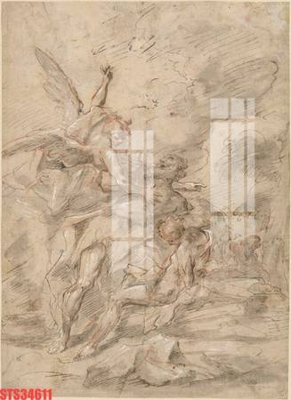 Hình ảnh file gốc in trần nhà Tranh sơn dầu phương tây tổng hợp STS34611