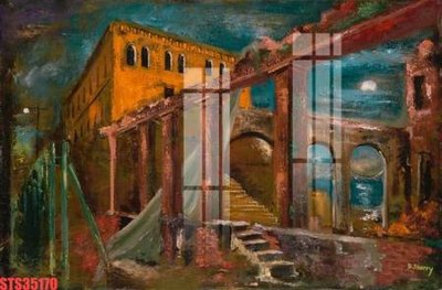 File tranh Tranh sơn dầu phương tây tổng hợp STS35170 (bản gốc) in lụa dán tường