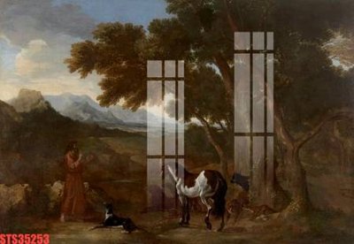 Download file Tranh sơn dầu phương tây tổng hợp STS35253 (gốc) in mica đèn LED