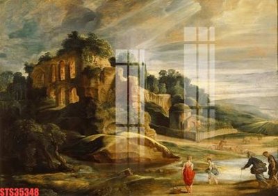 File gốc Tranh sơn dầu phương tây tổng hợp STS35348 (vector) cho in ấn