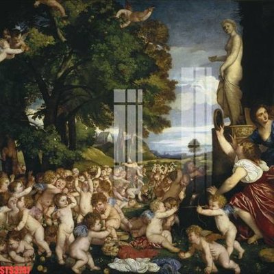 Ảnh gốc Tranh sơn dầu phương tây tổng hợp STS3747 (nét căng) in mica