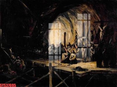 Ảnh gốc file in lụa Tranh sơn dầu phương tây tổng hợp STS37695 chi tiết