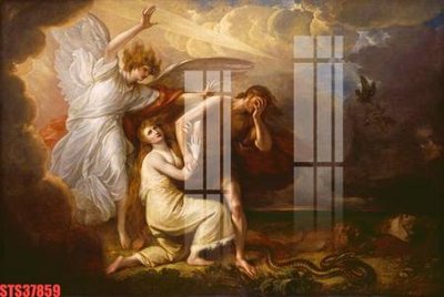 File in trần Tranh sơn dầu phương tây tổng hợp STS37859 (bản gốc) hoa văn