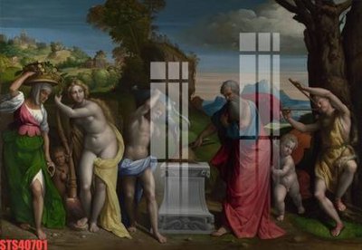 File gốc Tranh sơn dầu phương tây tổng hợp STS40701 (in lụa) hoa văn cổ điển