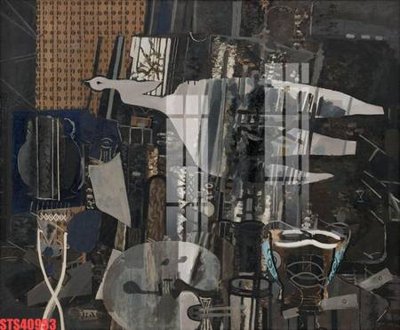 Hình ảnh file gốc in trần nhà Tranh sơn dầu phương tây tổng hợp STS40953