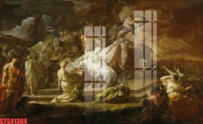 Ảnh gốc file in lụa Tranh sơn dầu phương tây tổng hợp STS41304 chi tiết