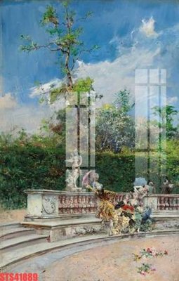 File gốc Tranh sơn dầu phương tây tổng hợp STS41889 (in lụa) hoa văn cổ điển