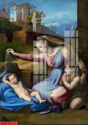 File tranh Tranh sơn dầu phương tây tổng hợp STS42038 (bản gốc) treo quán cafe