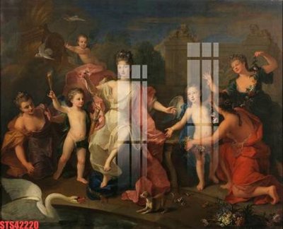 File gốc Tranh sơn dầu phương tây tổng hợp STS42220 (in lụa) hoa văn cổ điển