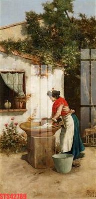 Download file gốc Tranh sơn dầu phương tây tổng hợp STS42789 (in lụa) hoa lá