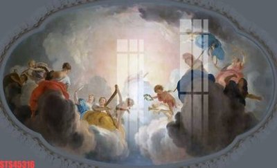 File tranh gốc PSD Tranh sơn dầu phương tây tổng hợp STS45316 còn nguyên layer