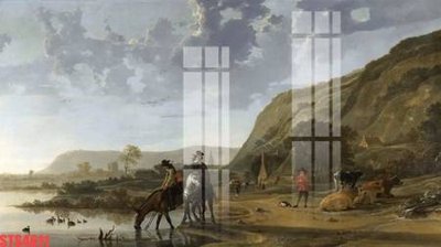 File gốc Tranh sơn dầu phương tây tổng hợp STS4611 (in mica) làm bảng hiệu